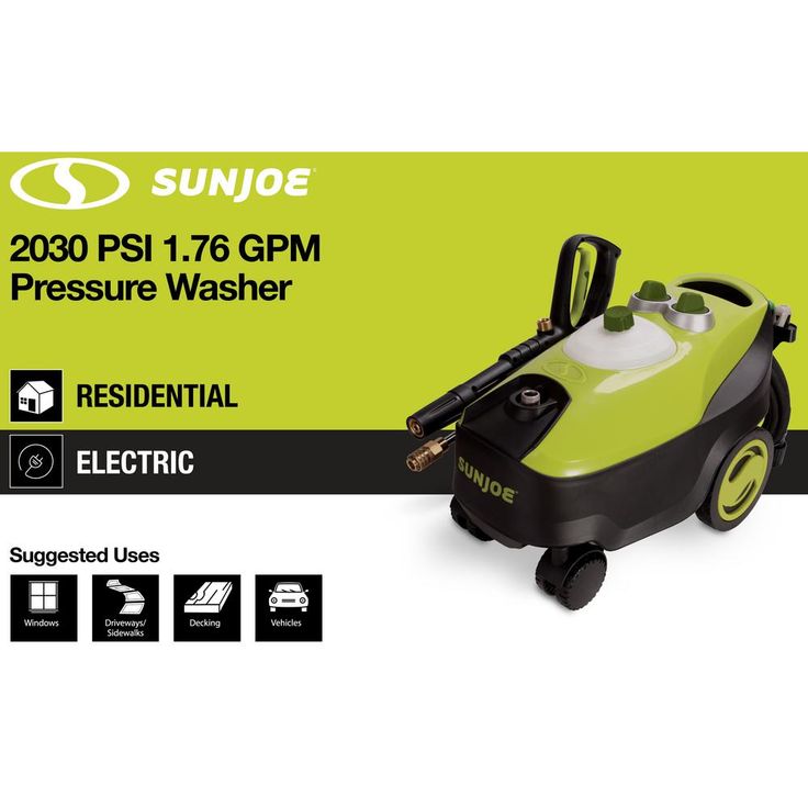 Sun Joe 2030 PSI 1.76 GPM 14.5 Amp Electric Pressure Washer