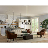 Progress Lighting Boundary 4-Light Matte Black Modern/Contemporary Chandelier
