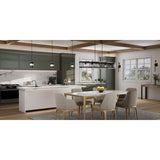 Progress Lighting Rivera 5-Light Matte Black Craftsman Textured Glass Linear Large Hanging Kitchen Island Light