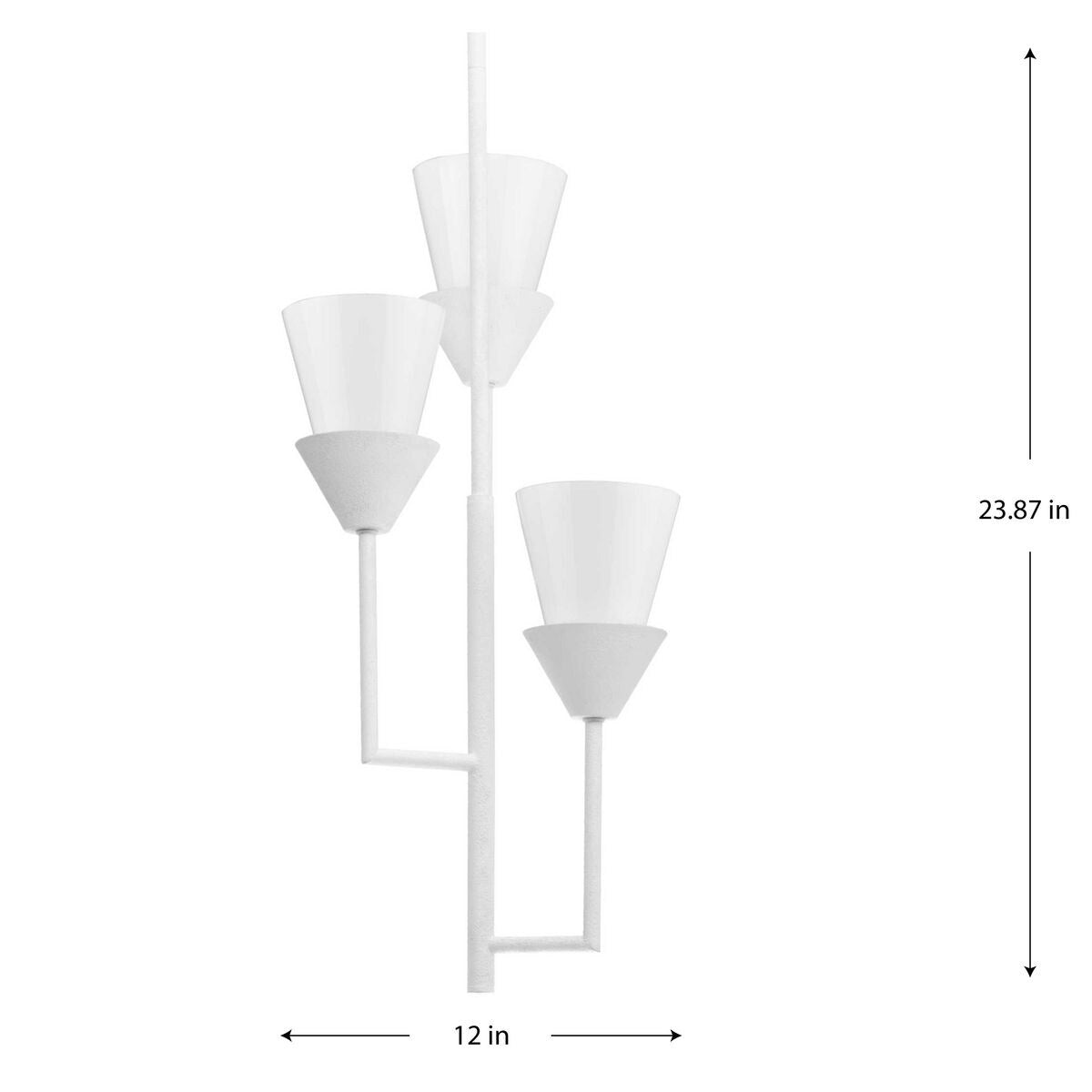 Progress Lighting Pinellas 3-Light White Plaster Modern/Contemporary Opal Glass Tiered Medium Hanging Pendant Light