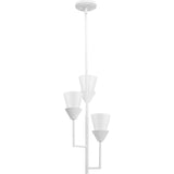 Progress Lighting Pinellas 3-Light White Plaster Modern/Contemporary Opal Glass Tiered Medium Hanging Pendant Light