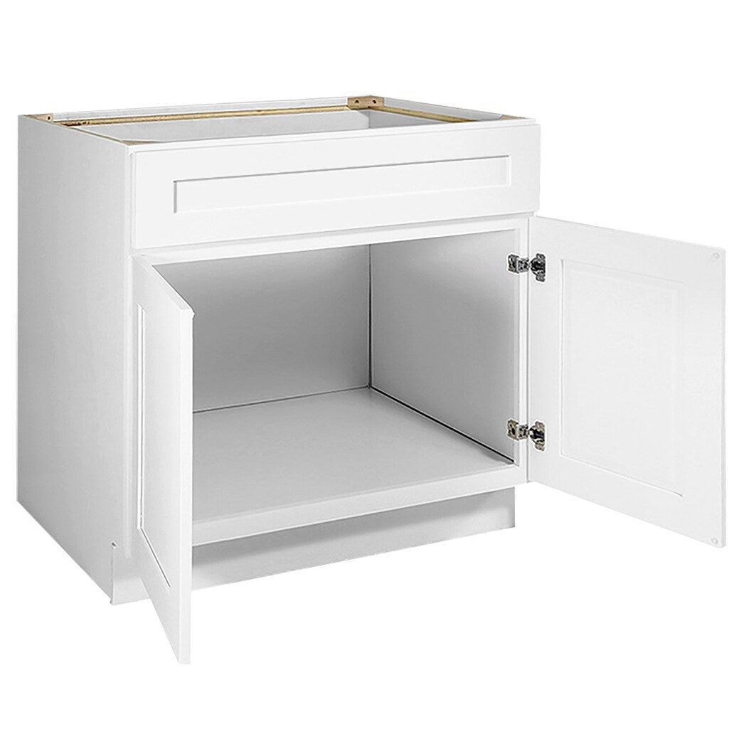 Design House Brookings 36-in W x 34.5-in H x 24-in D White Maple Base Ready To Assemble Plywood Cabinet (Recessed Panel Shaker Door Style)