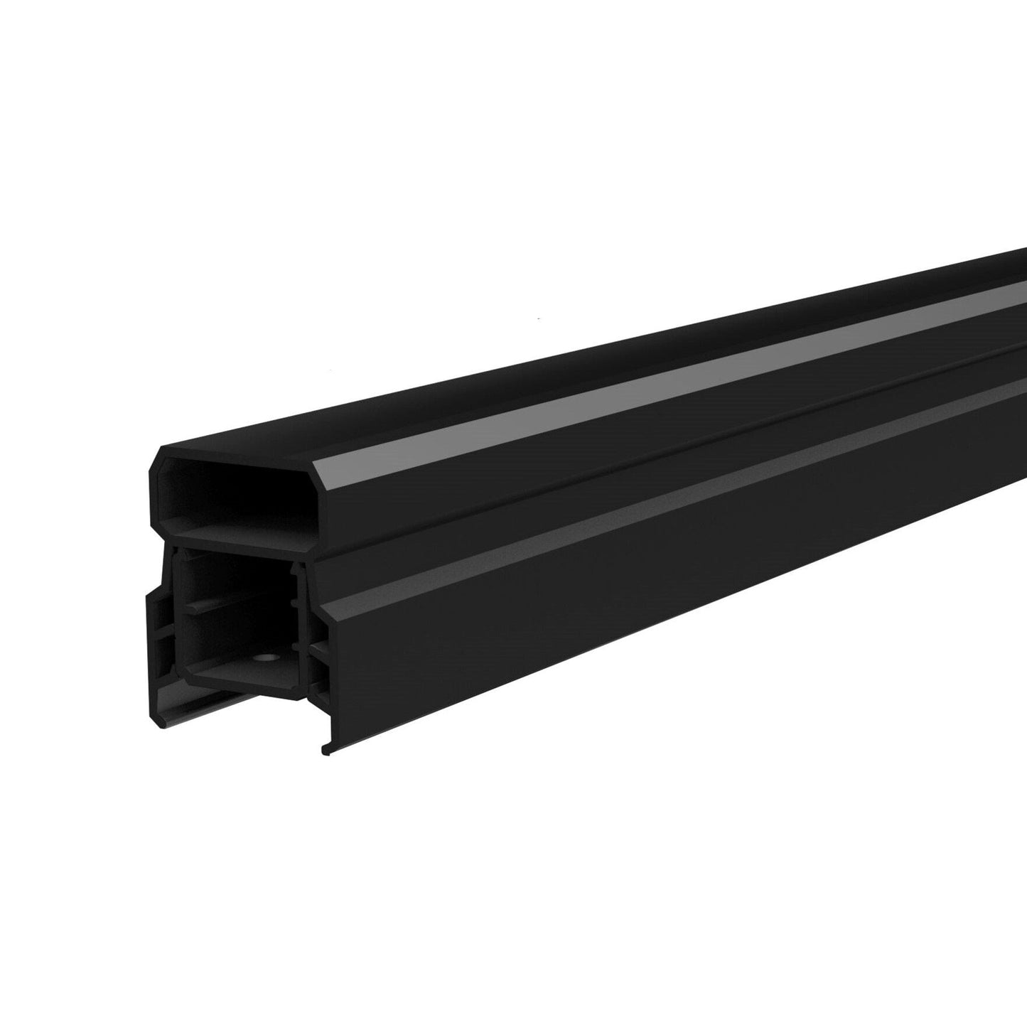 MoistureShield Compass 8-ft L x 1.13-in W x 2.6-in H Matte Black Aluminum Top Rail