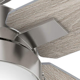 Hunter Crossfield LED 54-in Brushed Nickel Indoor Ceiling Fan with Light Kit, 4-Blade