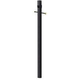 8 ft. Black Outdoor Lamp Post Traditional In Ground Light Pole with Cross Arm Grounded Convenience Outlet