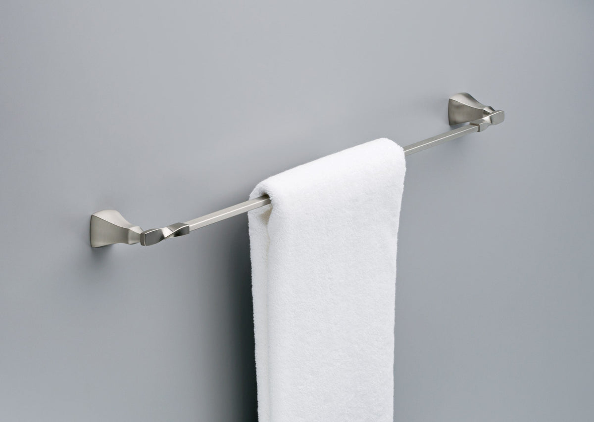 Delta Sawyer 24-in Satin Nickel Wall Mount Single Towel Bar