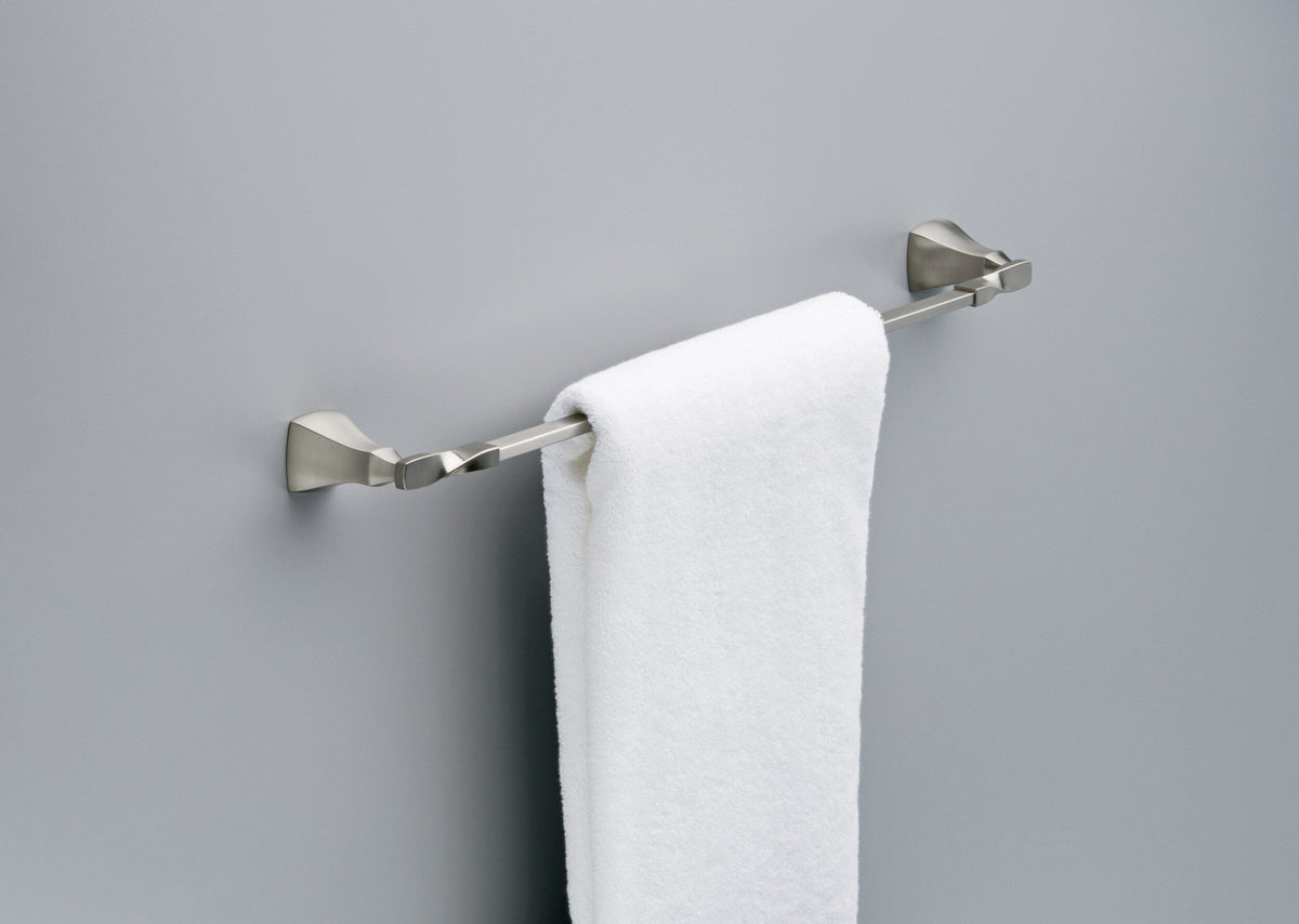 Delta Sawyer 18-in Satin Nickel Wall Mount Single Towel Bar