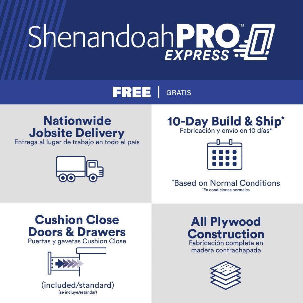 Shenandoah PRO Express Breckenridge 33-in W x 34.5-in H x 24-in D Linen Full Overlay Blind 1-Drawer Corner Base Fully Assembled Plywood Cabinet (Recessed Panel Shaker Style)