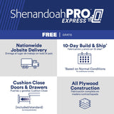 Shenandoah PRO Express Breckenridge 18-in W x 34.5-in H x 24-in D Linen Full Overlay 3-Drawer Base Fully Assembled Plywood Cabinet