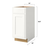 Shenandoah PRO Express Breckenridge 15-in W x 34.5-in H x 24-in D Linen Partial Overlay 1-Drawer Base Fully Assembled Plywood Cabinet (Recessed Panel Shaker Style)