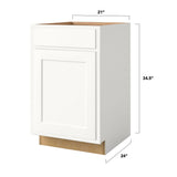 Shenandoah PRO Express Breckenridge 21-in W x 34.5-in H x 24-in D Linen Partial Overlay 1-Drawer Base Fully Assembled Plywood Cabinet (Recessed Panel Shaker Style)