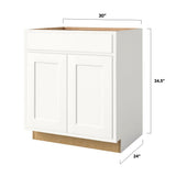 Shenandoah PRO Express Breckenridge 30-in W x 34.5-in H x 24-in D Linen Partial Overlay Maple Sink Base Fully Assembled Plywood Cabinet (Recessed Panel Shaker Style)