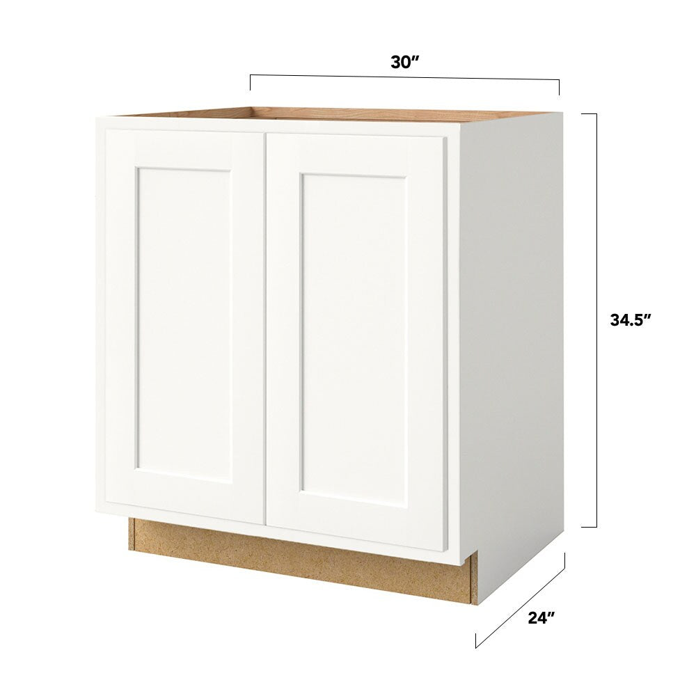Shenandoah PRO Express Breckenridge 30-in W x 34.5-in H x 24-in D Linen Partial Overlay Base Fully Assembled Plywood Cabinet (Recessed Panel Shaker Door Style)