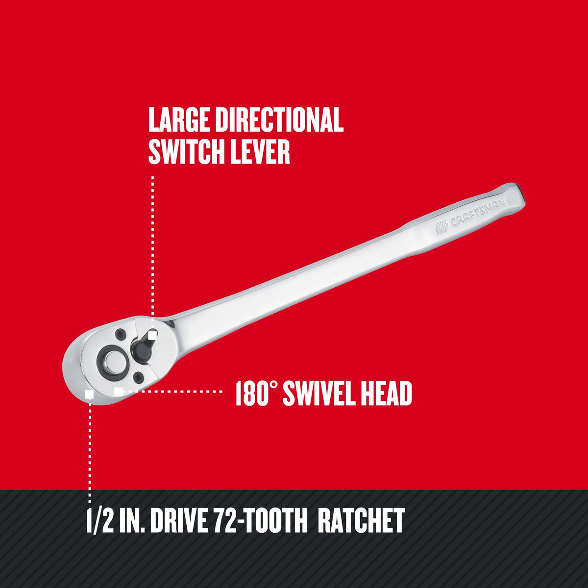 CRAFTSMAN 72-Teeth 3/8-in Drive Quick-Release Ratchet