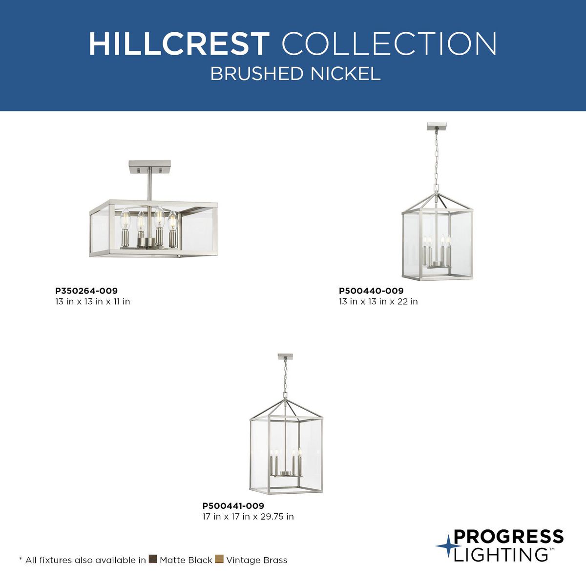 Progress Lighting Hillcrest 4-Light Brushed Nickel Transitional Chandelier