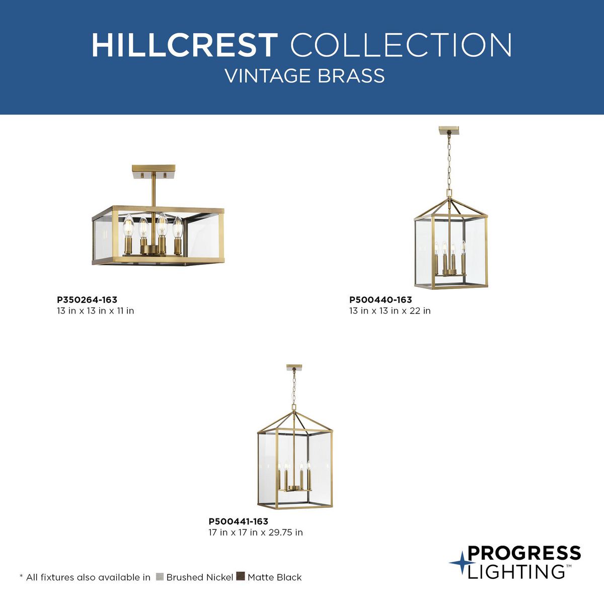 Progress Lighting Hillcrest 4-Light Matte Black Transitional Chandelier