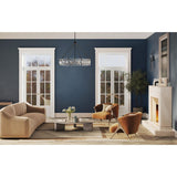 Progress Lighting Rivera 6-Light Matte Black Craftsman Chandelier