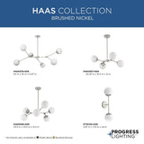 Progress Lighting Haas 6-Light Brushed Nickel Mid-century Chandelier