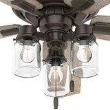 Hunter Lincoln Edison Style LED 52-in Onyx Bengal Bronze LED Indoor Ceiling Fan (5-Blade)