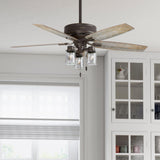 Hunter Lincoln Edison Style LED 52-in Onyx Bengal Bronze LED Indoor Ceiling Fan (5-Blade)