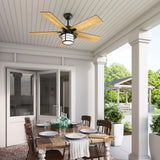 Hunter Lantern Bay LED 54-in Onyx Bengal Bronze Indoor/Outdoor Ceiling Fan with Remote, 5-Blade