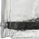 Progress Lighting Rivera 5-Light Matte Black Craftsman Textured Glass Linear Large Hanging Kitchen Island Light