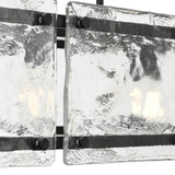 Progress Lighting Rivera 5-Light Matte Black Craftsman Textured Glass Linear Large Hanging Kitchen Island Light