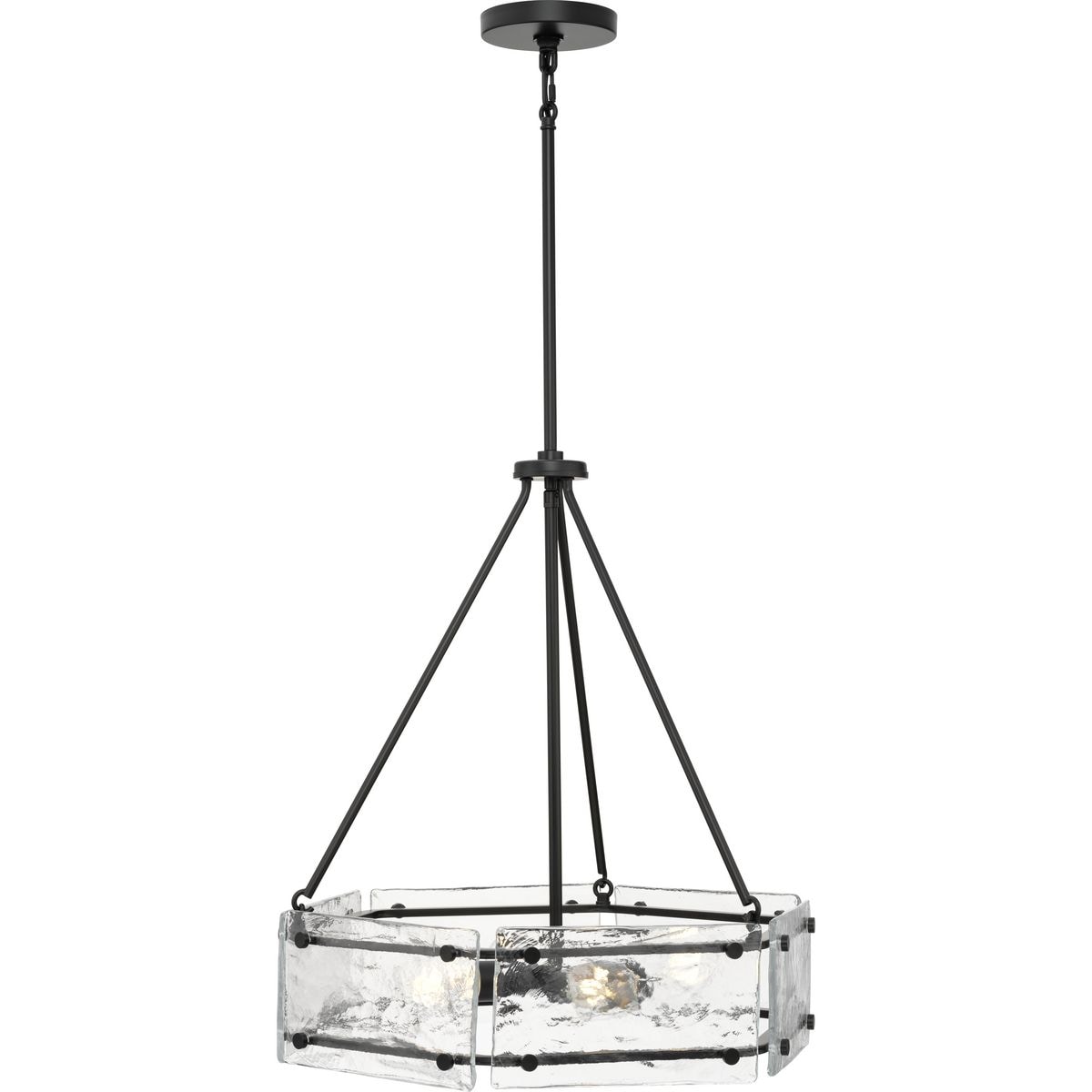 Progress Lighting Rivera 4-Light Matte Black Craftsman Chandelier