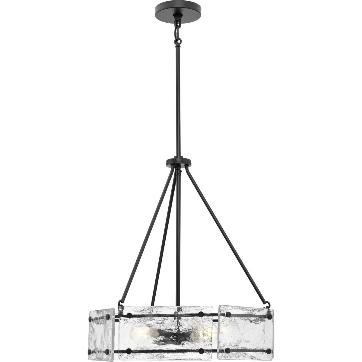 Progress Lighting Rivera 4-Light Matte Black Craftsman Chandelier