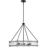 Progress Lighting Rivera 6-Light Matte Black Craftsman Chandelier