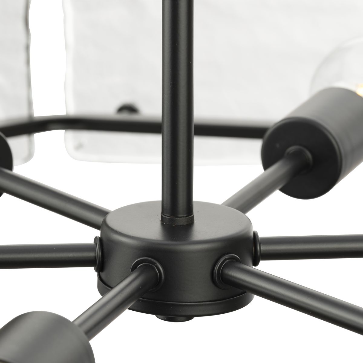 Progress Lighting Rivera 6-Light Matte Black Craftsman Chandelier