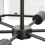Progress Lighting Rivera 6-Light Matte Black Craftsman Chandelier