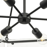 Progress Lighting Rivera 6-Light Matte Black Craftsman Chandelier