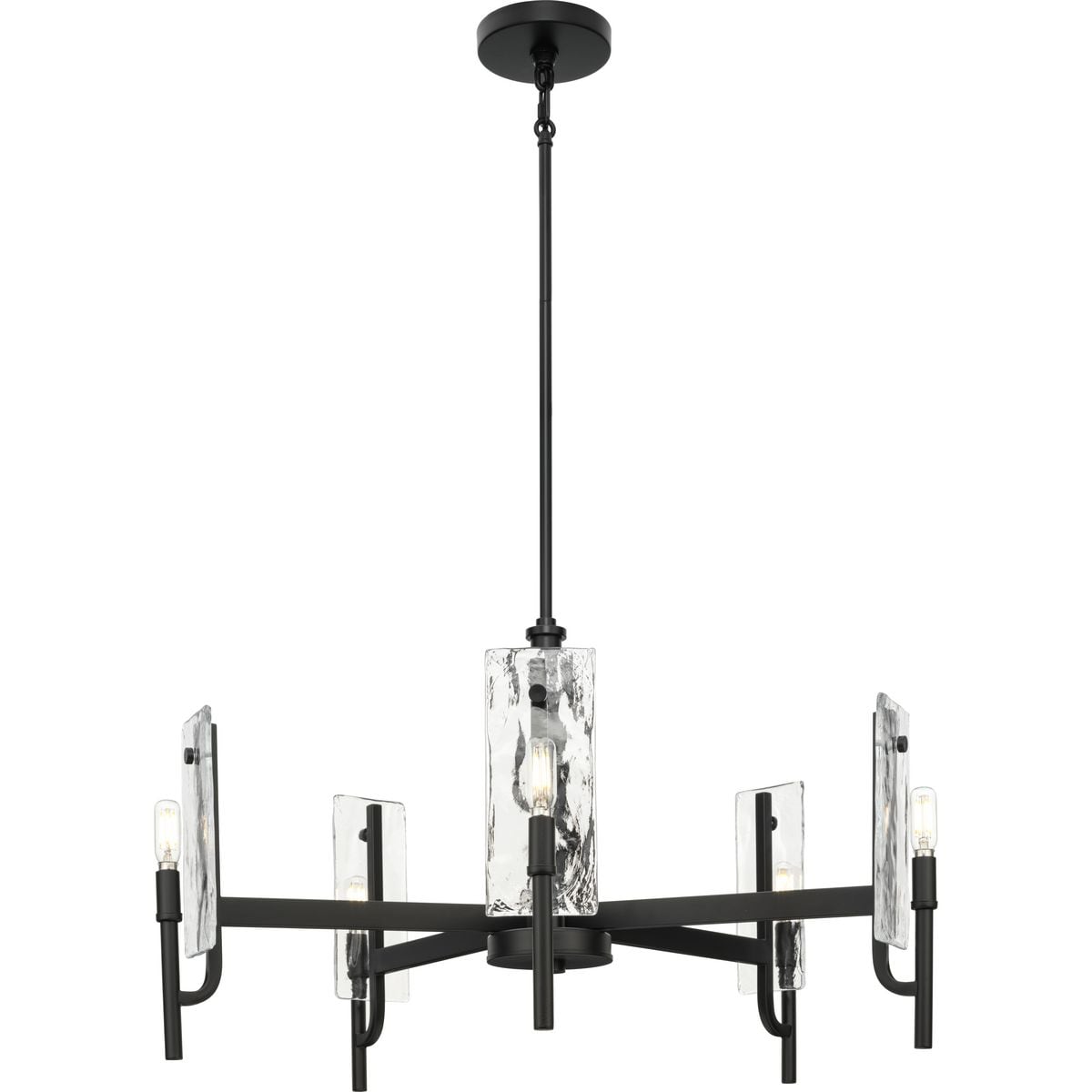 Progress Lighting Rivera 5-Light Matte Black Craftsman Chandelier