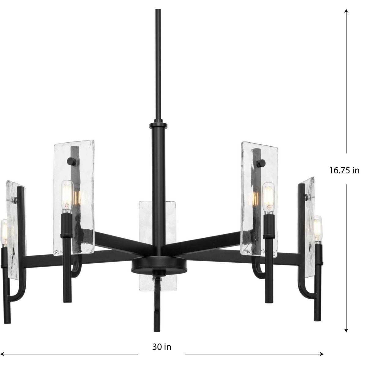 Progress Lighting Rivera 5-Light Matte Black Craftsman Chandelier