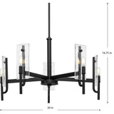 Progress Lighting Rivera 5-Light Matte Black Craftsman Chandelier