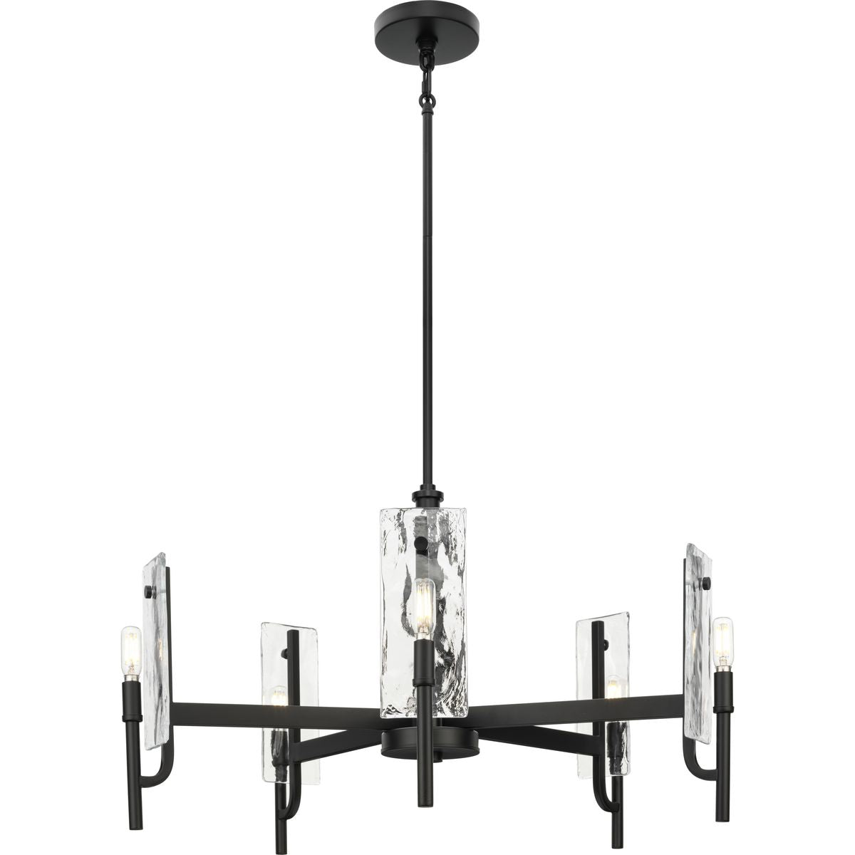 Progress Lighting Rivera 5-Light Matte Black Craftsman Chandelier