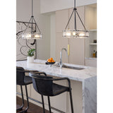 Progress Lighting Rivera 4-Light Matte Black Craftsman Chandelier