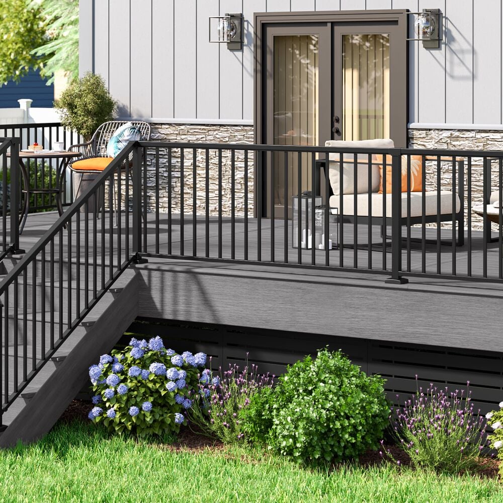 Freedom Margate 8-ft x 36-in Matte Black Aluminum Deck Rail Kit