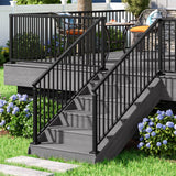 Freedom Margate Stair 2-in x 2-in x 3-ft Matte Black Aluminum Deck Post