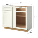 allen + roth Aveley 39-in W x 34.5-in H x 24-in D Linen Blind 1-Drawer Base Fully Assembled Cabinet (Flat Panel Shaker Style)