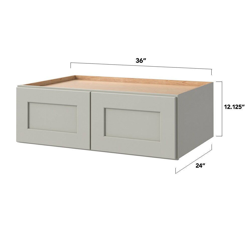 allen + roth Stonewall 36-in W x 12.125-in H x 24-in D Stone Wall Fully Assembled Cabinet (Flat Panel Shaker Door Style)