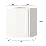 Shenandoah PRO Express Breckenridge 24-in W x 30.125-in H x 12-in D Linen Partial Overlay Diagonal Corner Wall Fully Assembled Plywood Cabinet (Recessed Panel Shaker Style)