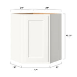 Shenandoah PRO Express Breckenridge 24-in W x 42.125-in H x 15-in D Linen Partial Overlay Diagonal Corner Wall Fully Assembled Plywood Cabinet (Recessed Panel Shaker Style)