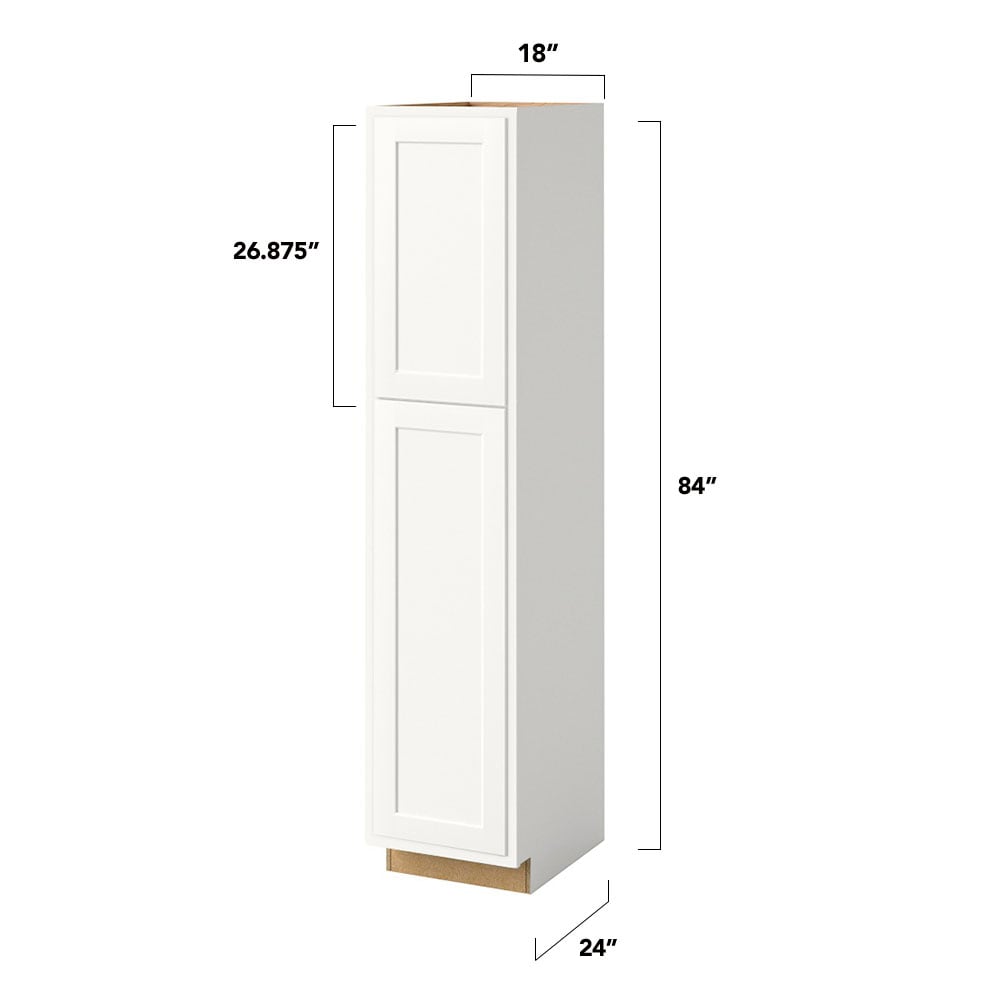 Shenandoah PRO Express Breckenridge 18-in W x 84-in H x 24-in D Linen Partial Overlay Pantry Fully Assembled Plywood Cabinet (Recessed Panel Shaker Door Style)
