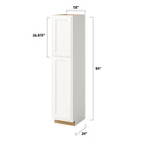 Shenandoah PRO Express Breckenridge 18-in W x 84-in H x 24-in D Linen Partial Overlay Pantry Fully Assembled Plywood Cabinet (Recessed Panel Shaker Door Style)