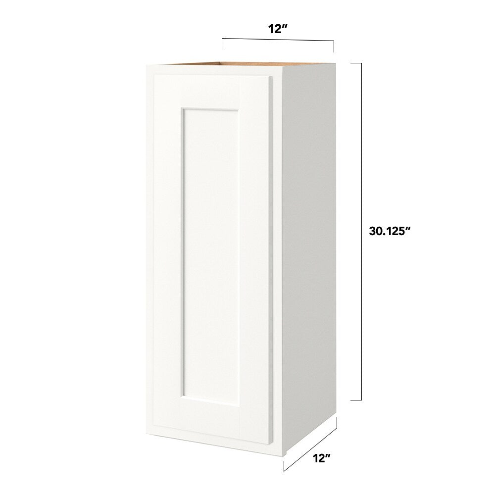 Shenandoah PRO Express Breckenridge 12-in W x 30.125-in H x 12-in D Linen Partial Overlay Wall Fully Assembled Plywood Cabinet (Recessed Panel Shaker Door Style)