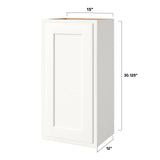 Shenandoah PRO Express Breckenridge 15-in W x 30.125-in H x 12-in D Linen Partial Overlay Wall Fully Assembled Plywood Cabinet (Recessed Panel Shaker Door Style)