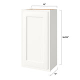 Shenandoah PRO Express Breckenridge 15-in W x 36.125-in H x 12-in D Linen Partial Overlay Wall Fully Assembled Plywood Cabinet (Recessed Panel Shaker Door Style)