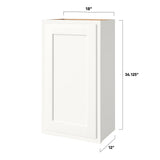 Shenandoah PRO Express Breckenridge 18-in W x 36.125-in H x 12-in D Linen Partial Overlay Wall Fully Assembled Plywood Cabinet (Recessed Panel Shaker Door Style)